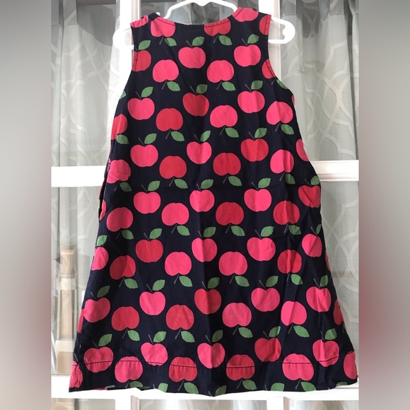 Baby Gap size 5 100% cotton Navy blue with red apples dress in GUC (slight fade) - Picture 3 of 5